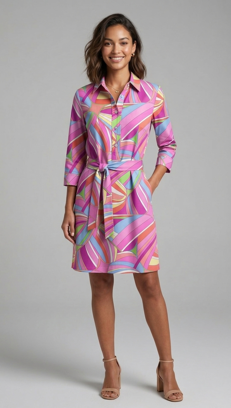 3/4 Sleeve Shirt Dress 36" HPS